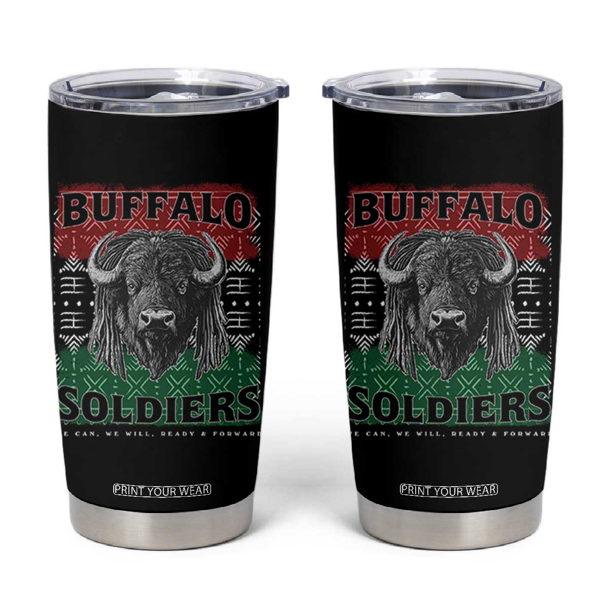 Buffalo Soldiers Tumbler Cup Retro African American Black History TS10 Black Print Your Wear