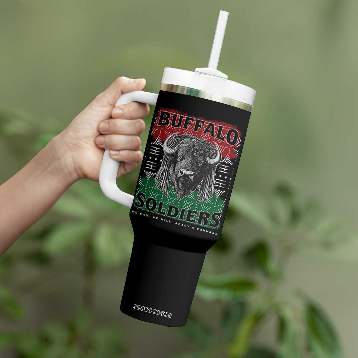 Buffalo Soldiers Tumbler With Handle Retro African American Black History TS10 Print Your Wear