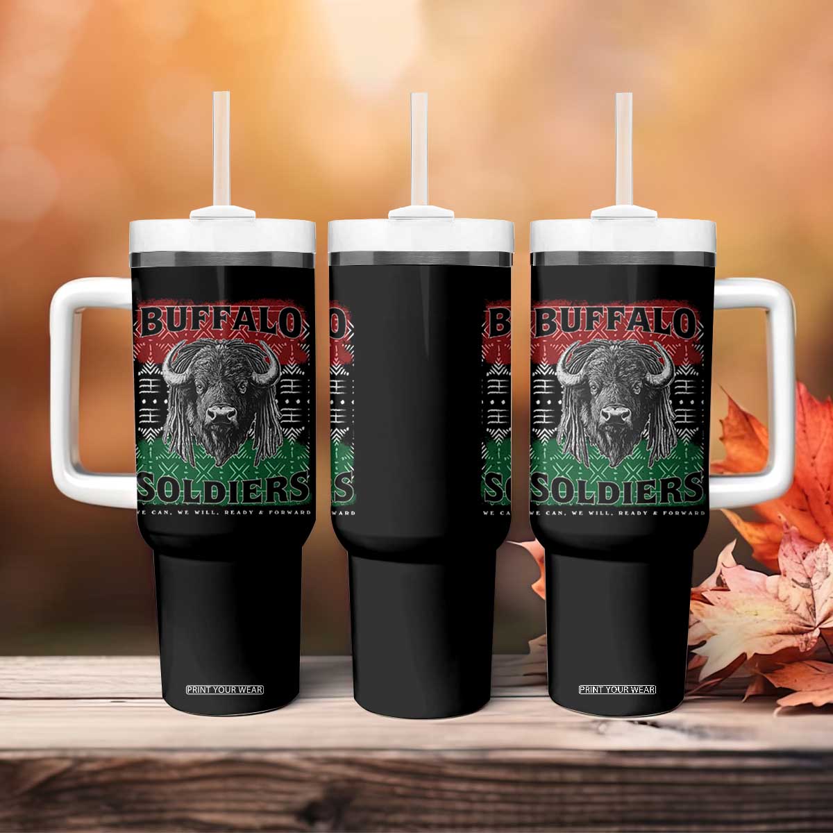 Buffalo Soldiers Tumbler With Handle Retro African American Black History TS10 Print Your Wear