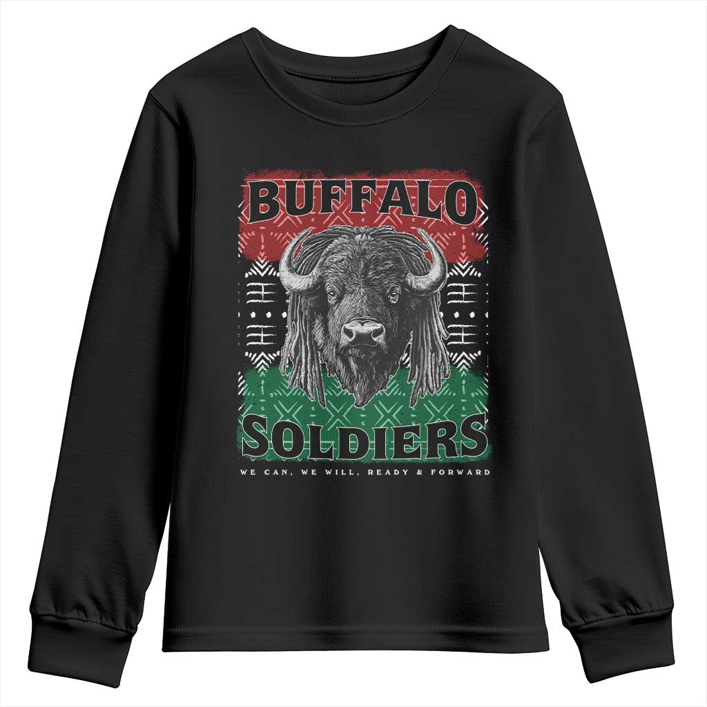 Buffalo Soldiers Youth Sweatshirt Retro African American Black History TS10 Black Print Your Wear