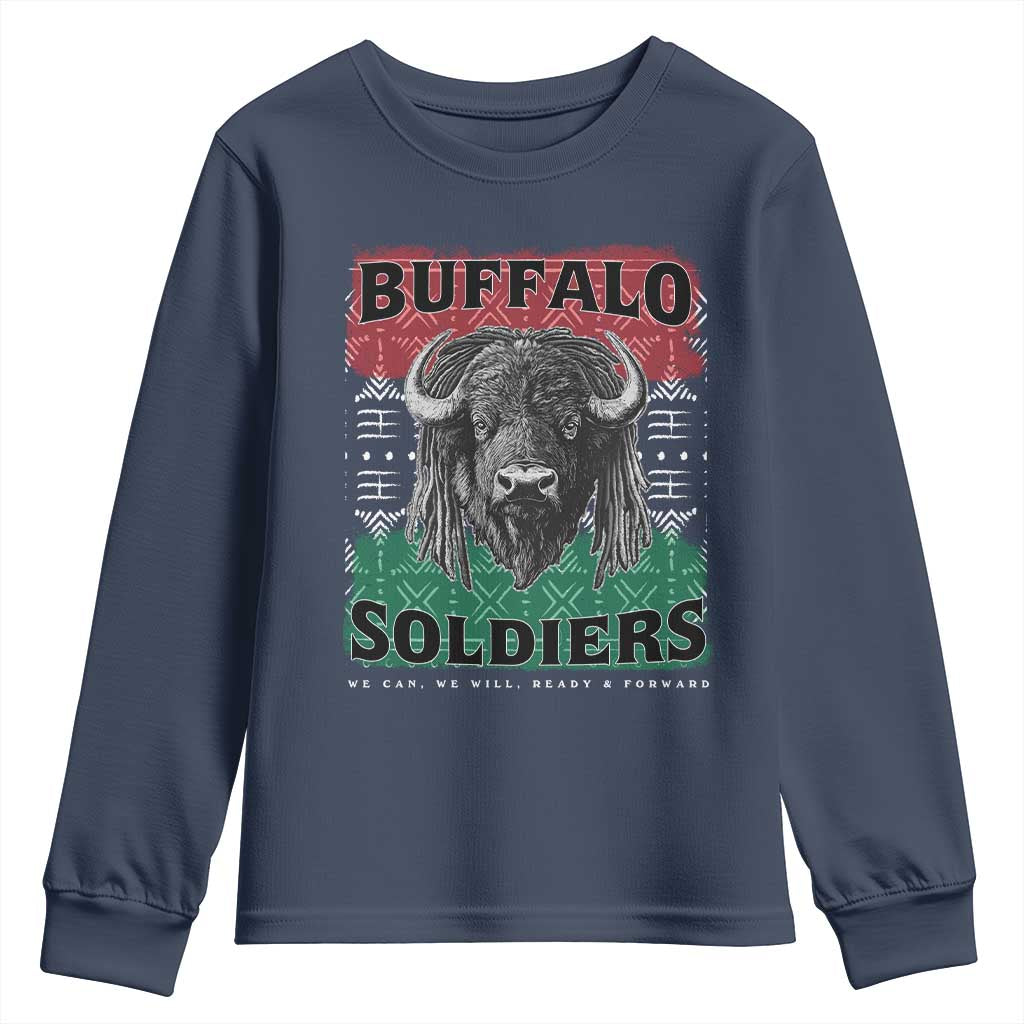 Buffalo Soldiers Youth Sweatshirt Retro African American Black History TS10 Navy Print Your Wear