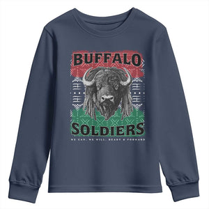 Buffalo Soldiers Youth Sweatshirt Retro African American Black History TS10 Navy Print Your Wear