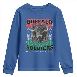 Buffalo Soldiers Youth Sweatshirt Retro African American Black History TS10 Royal Blue Print Your Wear
