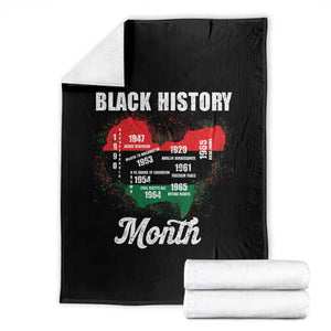 Black History Leaders Throw Blanket African American Milestones Map Civil Right TS10 Black Print Your Wear