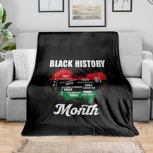 Black History Leaders Throw Blanket African American Milestones Map Civil Right TS10 Print Your Wear