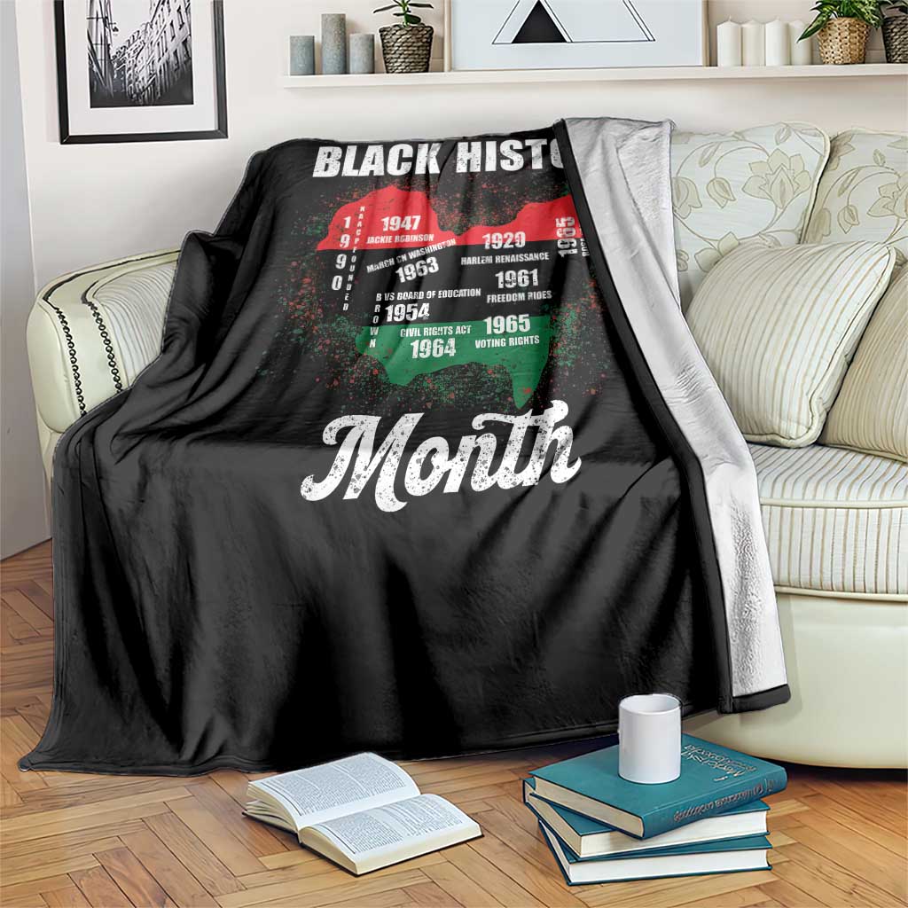 Black History Leaders Throw Blanket African American Milestones Map Civil Right TS10 Print Your Wear