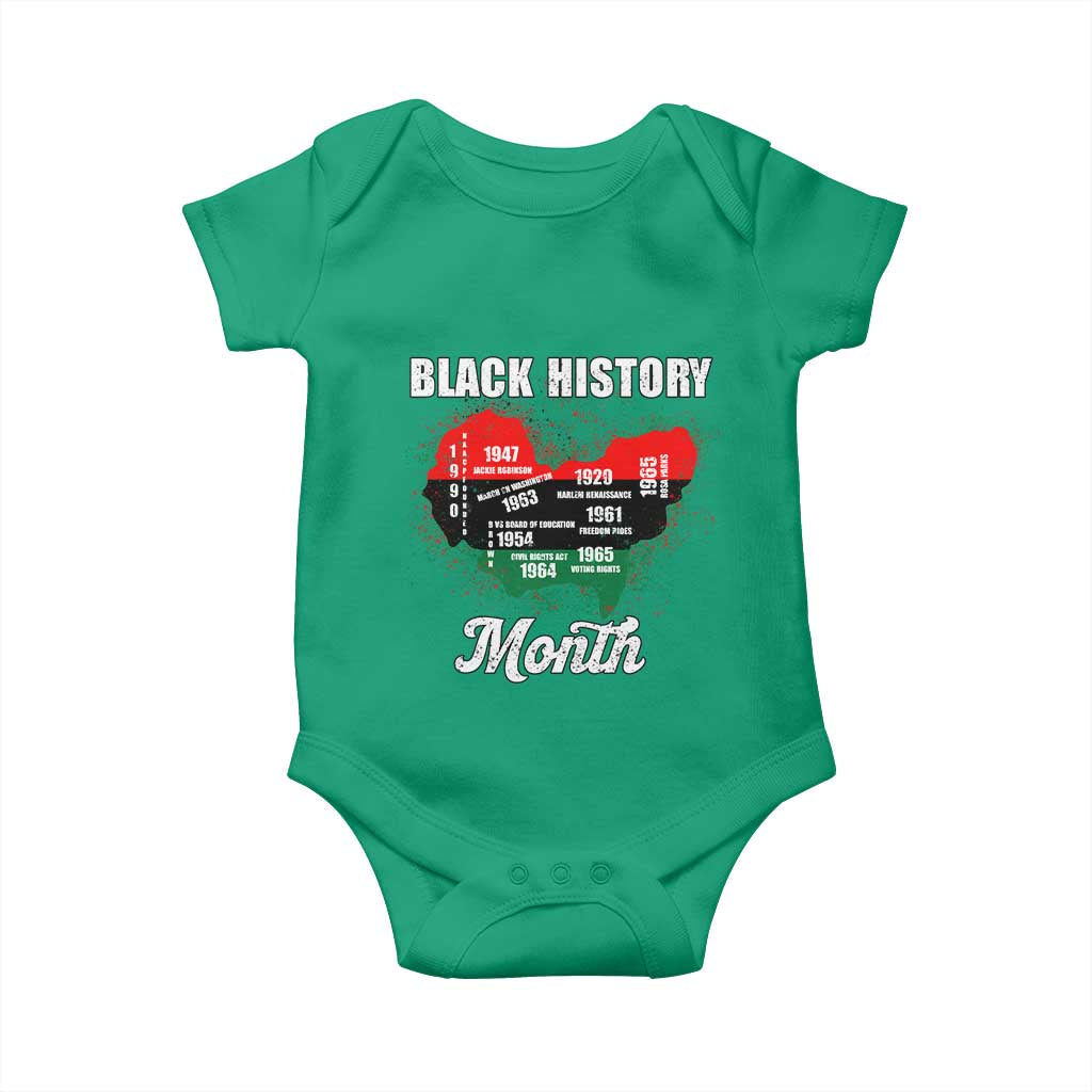 Black History Leaders Baby Onesie African American Milestones Map Civil Right TS10 Irish Green Print Your Wear