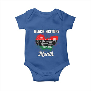 Black History Leaders Baby Onesie African American Milestones Map Civil Right TS10 Royal Blue Print Your Wear