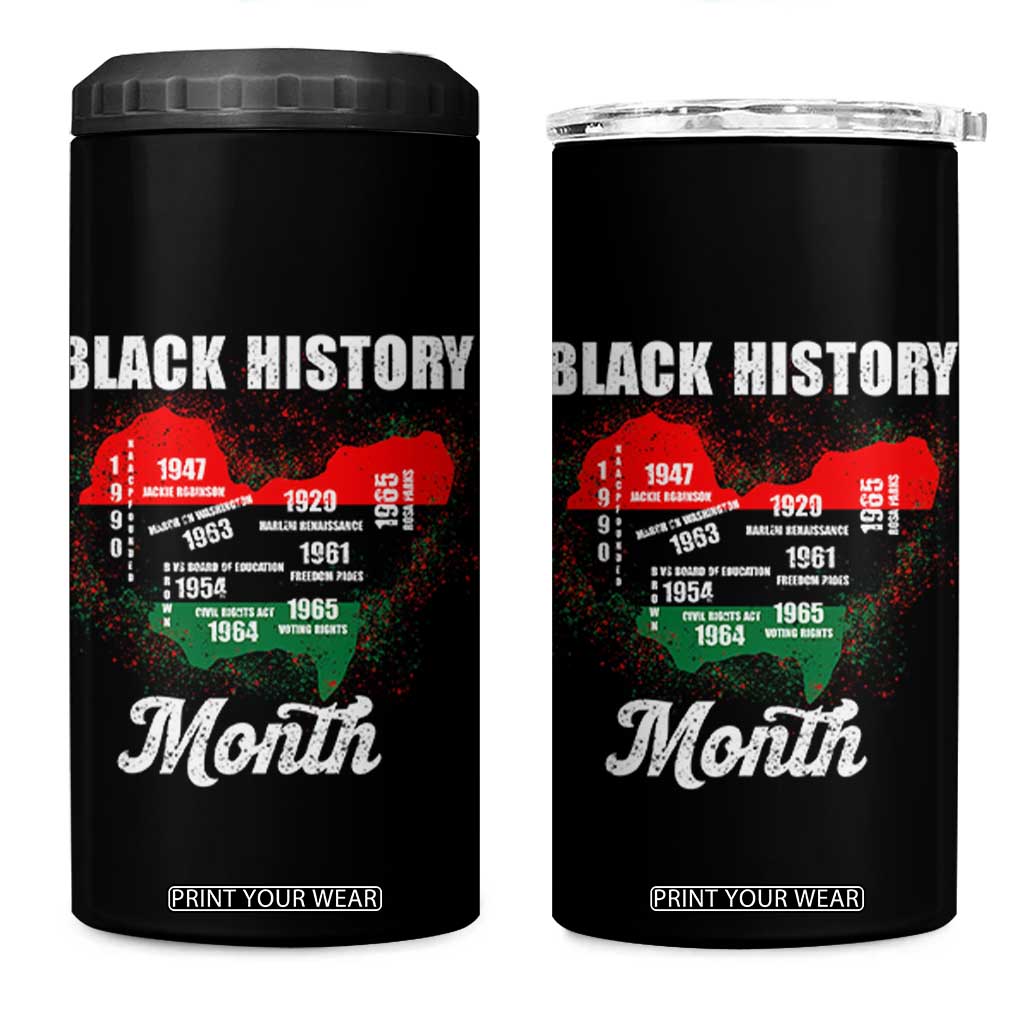 Black History Leaders 4 in 1 Can Cooler Tumbler African American Milestones Map Civil Right TS10 One Size: 16 oz Black Print Your Wear