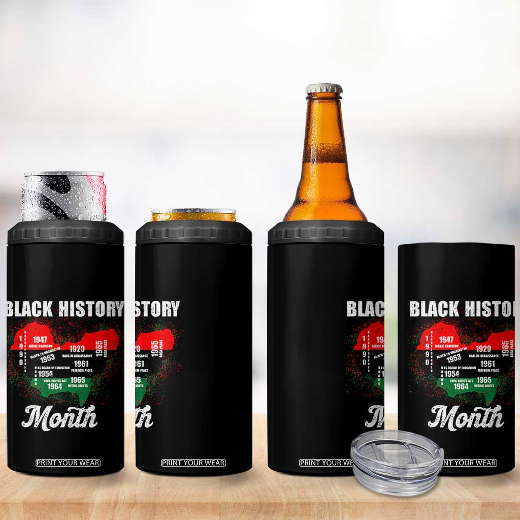 Black History Leaders 4 in 1 Can Cooler Tumbler African American Milestones Map Civil Right TS10 Print Your Wear