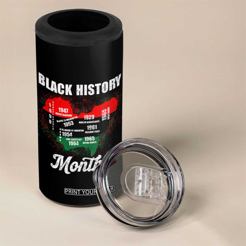 Black History Leaders 4 in 1 Can Cooler Tumbler African American Milestones Map Civil Right TS10 Print Your Wear