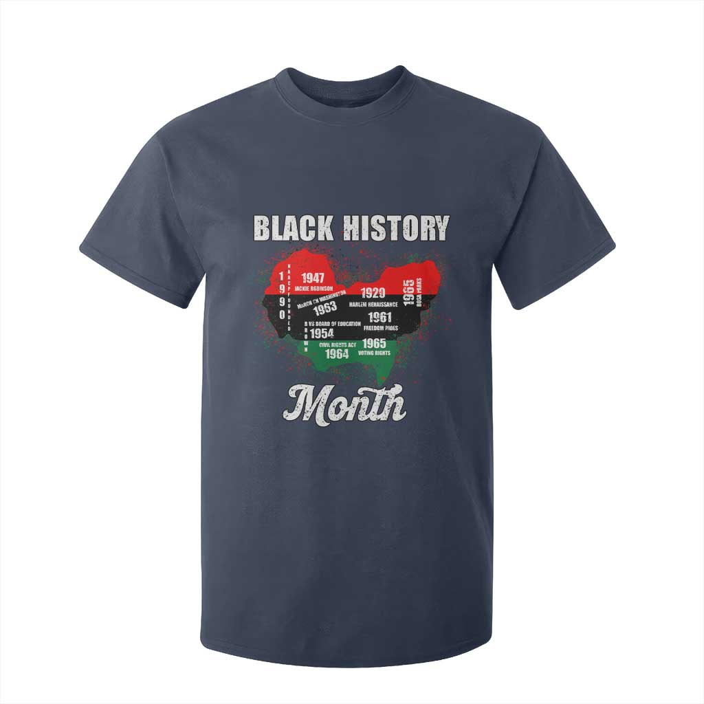 Black History Leaders T Shirt For Kid African American Milestones Map Civil Right TS10 Navy Print Your Wear