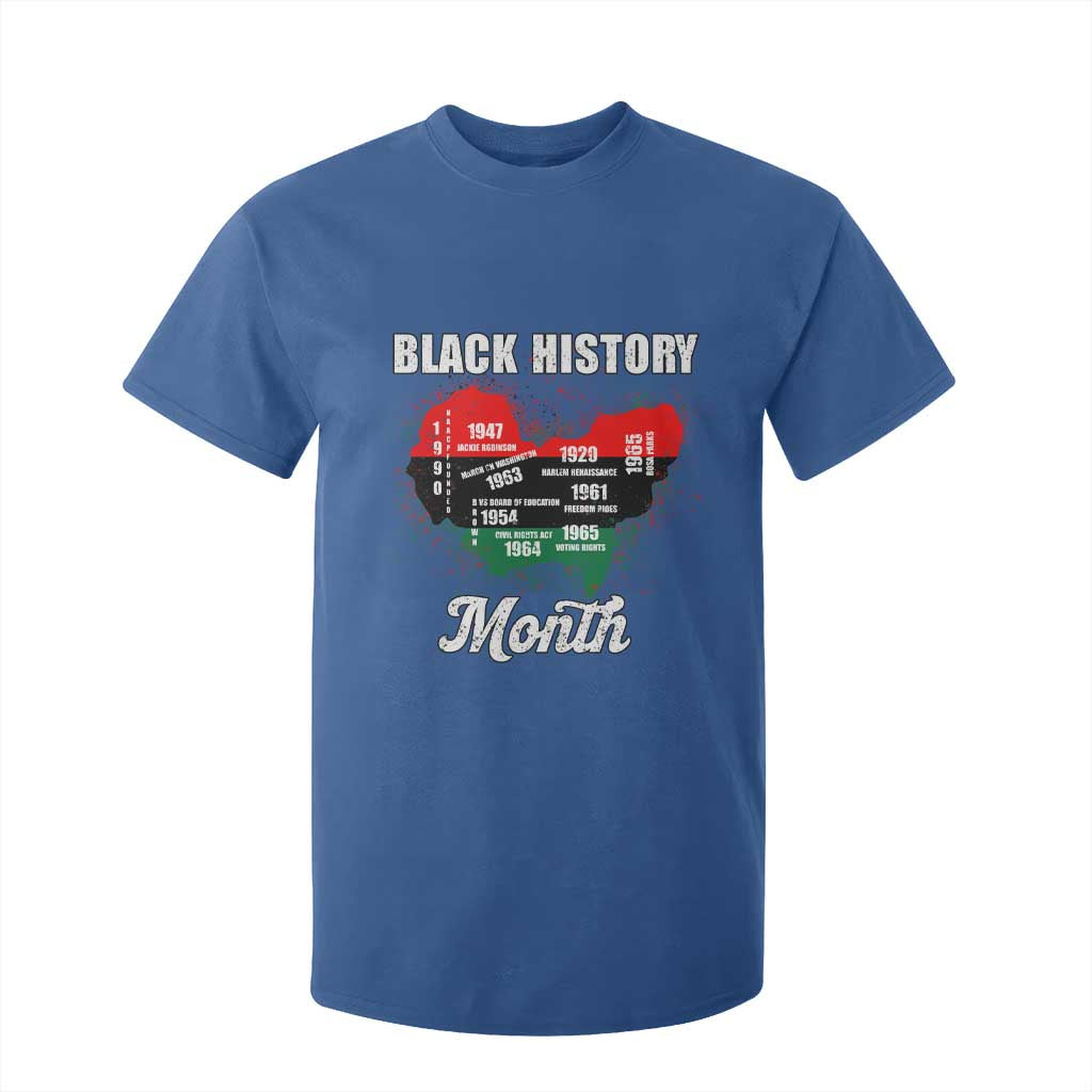 Black History Leaders T Shirt For Kid African American Milestones Map Civil Right TS10 Royal Blue Print Your Wear