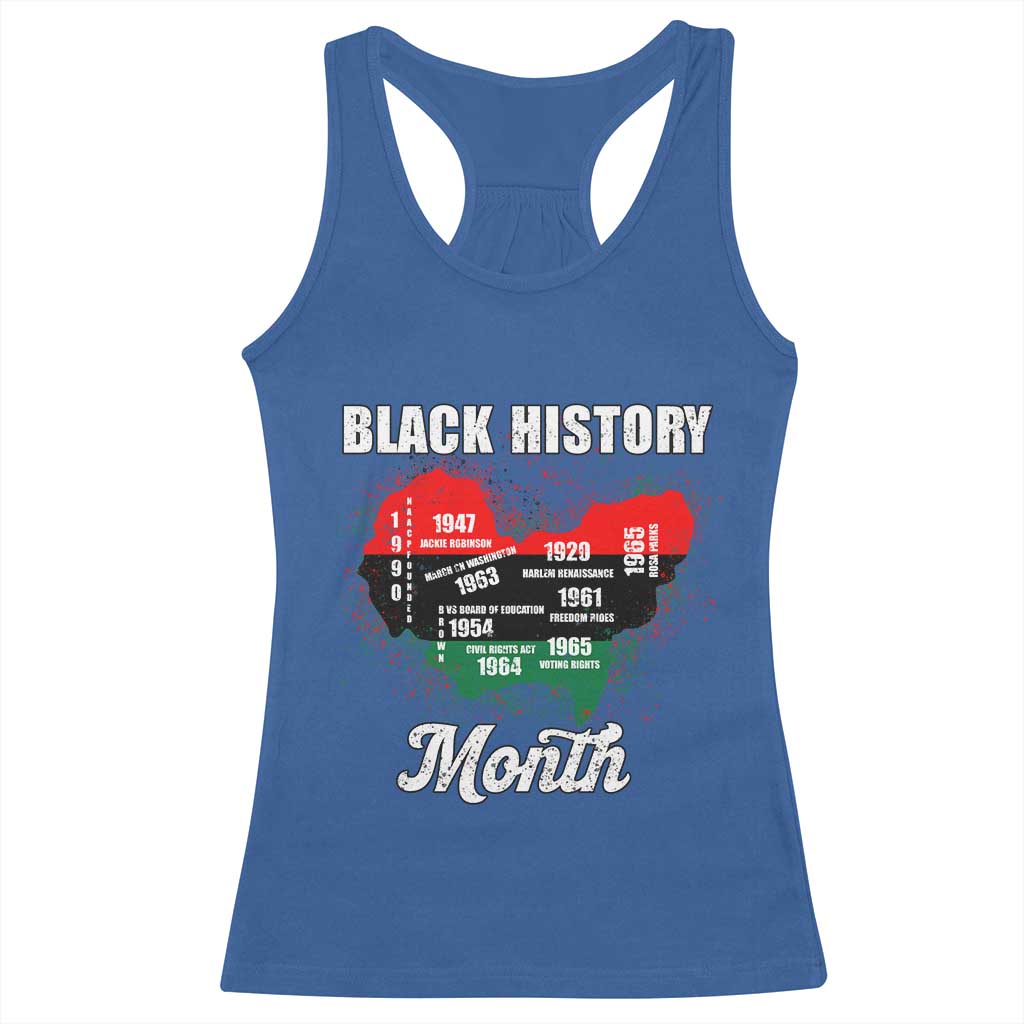 Black History Leaders Racerback Tank Top African American Milestones Map Civil Right TS10 Royal Blue Print Your Wear