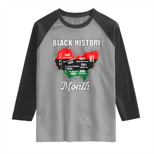 Black History Leaders Raglan Shirt African American Milestones Map Civil Right TS10 Sport Gray Black Print Your Wear