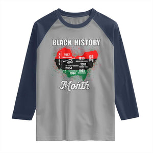 Black History Leaders Raglan Shirt African American Milestones Map Civil Right TS10 Sport Gray Navy Print Your Wear