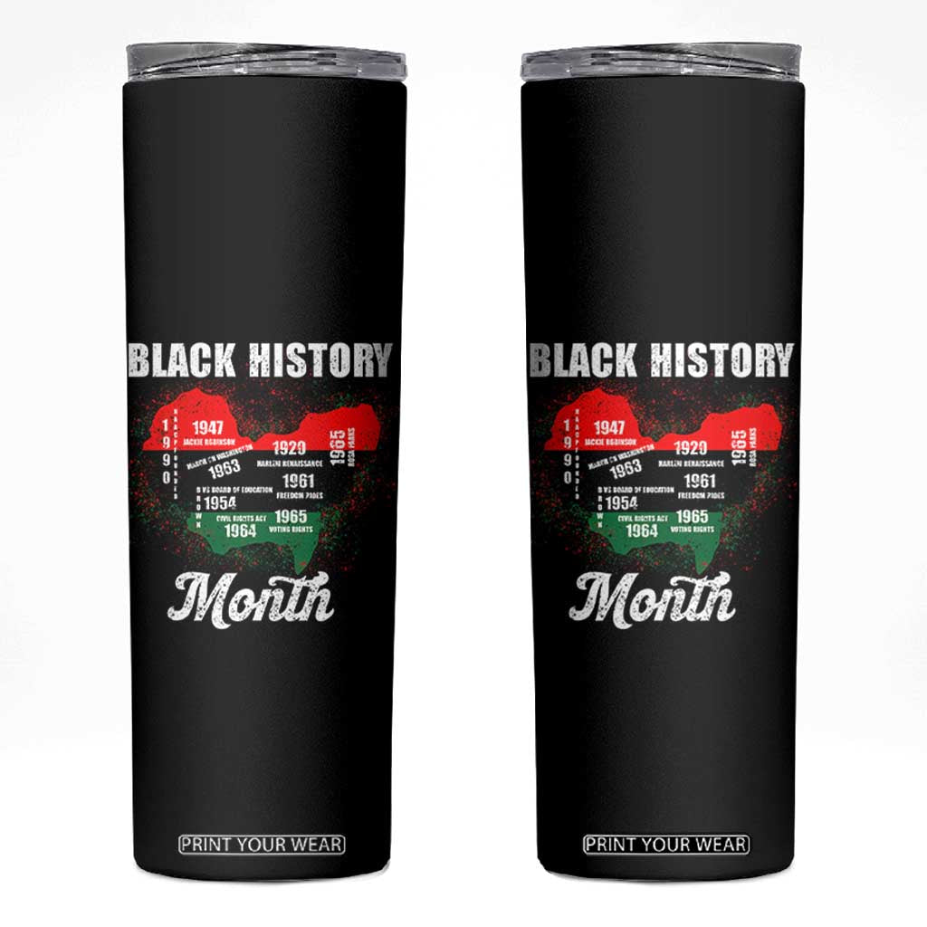 Black History Leaders Skinny Tumbler African American Milestones Map Civil Right TS10 Black Print Your Wear