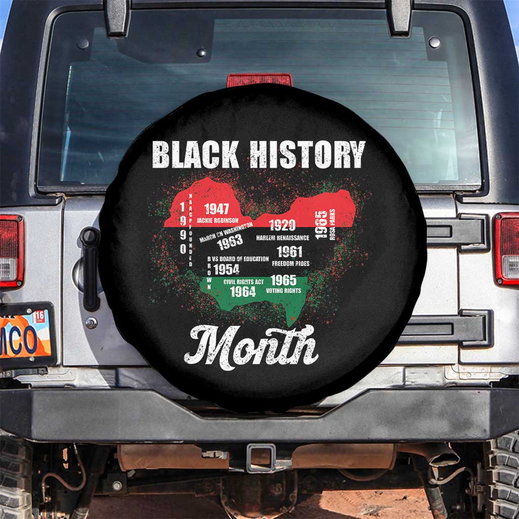 Black History Leaders Spare Tire Cover African American Milestones Map Civil Right TS10 No hole Black Print Your Wear
