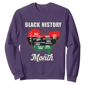 Black History Leaders Sweatshirt African American Milestones Map Civil Right TS10 Purple Print Your Wear