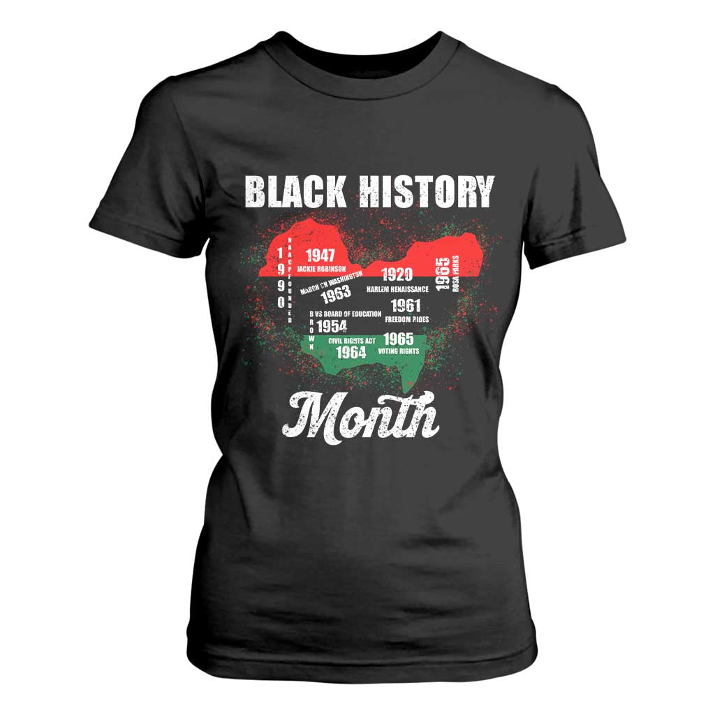 Black History Leaders T Shirt For Women African American Milestones Map Civil Right TS10 Black Print Your Wear