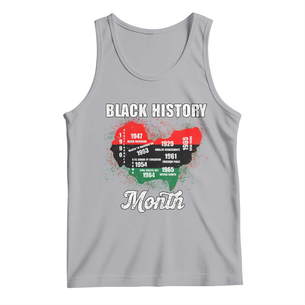 Black History Leaders Tank Top African American Milestones Map Civil Right TS10 Athletic Heather Print Your Wear