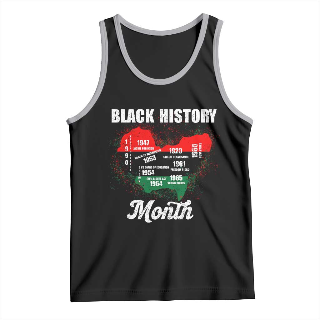 Black History Leaders Tank Top African American Milestones Map Civil Right TS10 Black Athletic Heather Print Your Wear