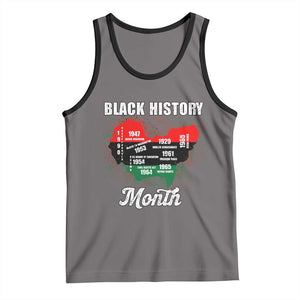 Black History Leaders Tank Top African American Milestones Map Civil Right TS10 Deep Heather Black Print Your Wear