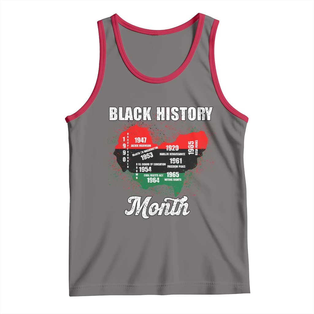 Black History Leaders Tank Top African American Milestones Map Civil Right TS10 Deep Heather Red Print Your Wear