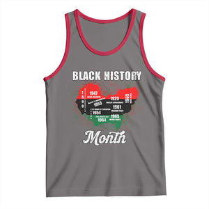 Black History Leaders Tank Top African American Milestones Map Civil Right TS10 Deep Heather Red Print Your Wear