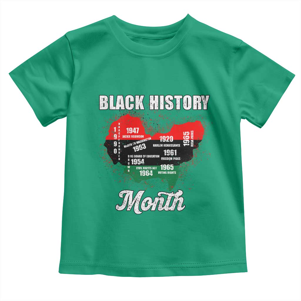 Black History Leaders Toddler T Shirt African American Milestones Map Civil Right TS10 Irish Green Print Your Wear