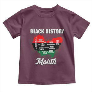 Black History Leaders Toddler T Shirt African American Milestones Map Civil Right TS10 Maroon Print Your Wear