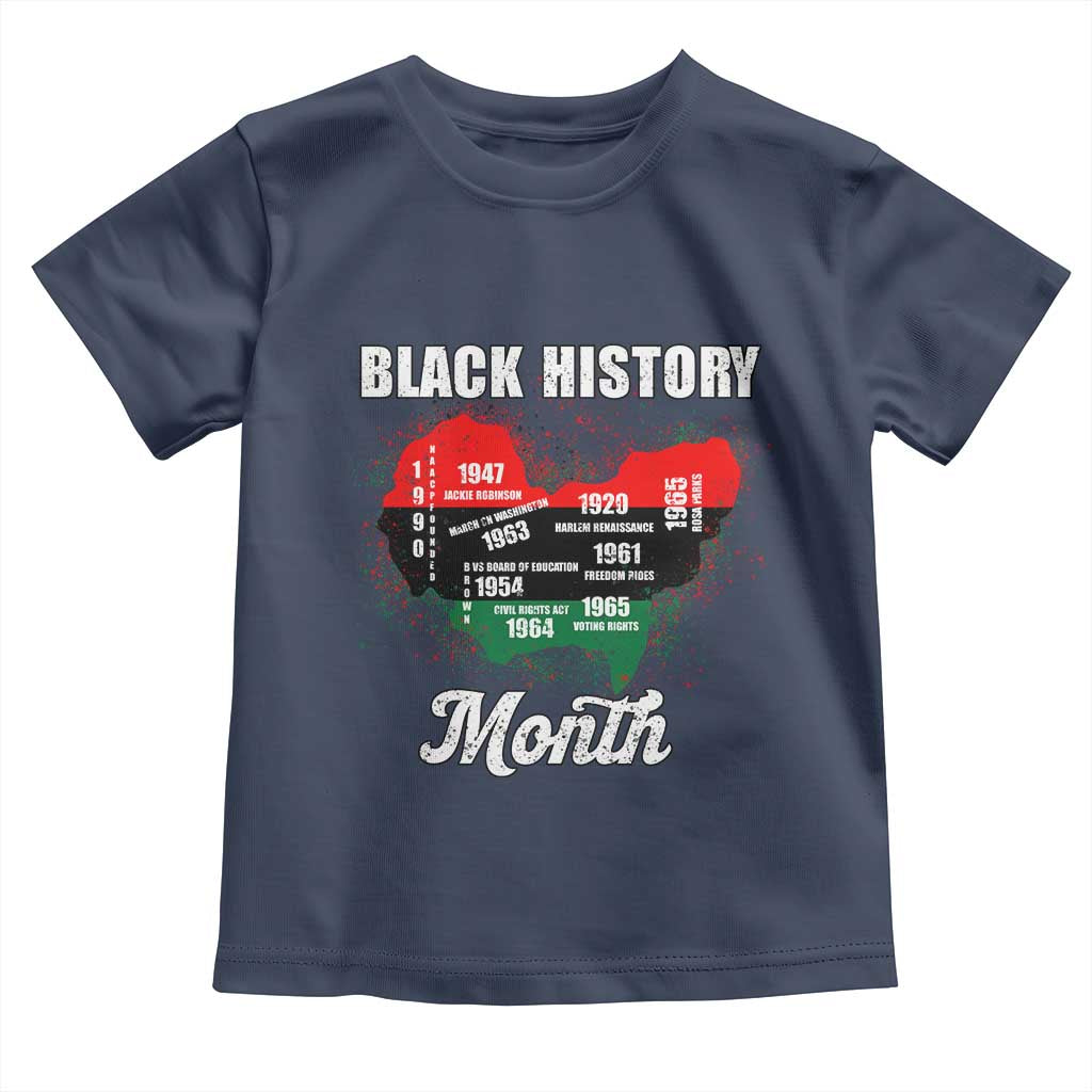 Black History Leaders Toddler T Shirt African American Milestones Map Civil Right TS10 Navy Print Your Wear