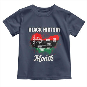 Black History Leaders Toddler T Shirt African American Milestones Map Civil Right TS10 Navy Print Your Wear