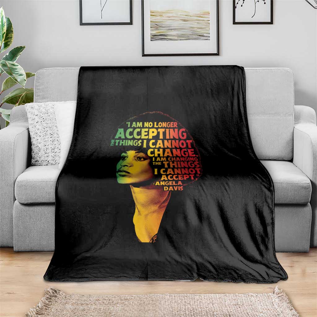 Angela Davis Inspirational Quote Throw Blanket Black History Month Afro Woman Activist TS10 Print Your Wear