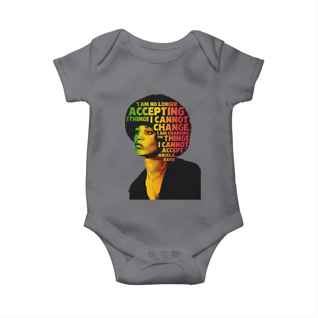 Angela Davis Inspirational Quote Baby Onesie Black History Month Afro Woman Activist TS10 Charcoal Print Your Wear