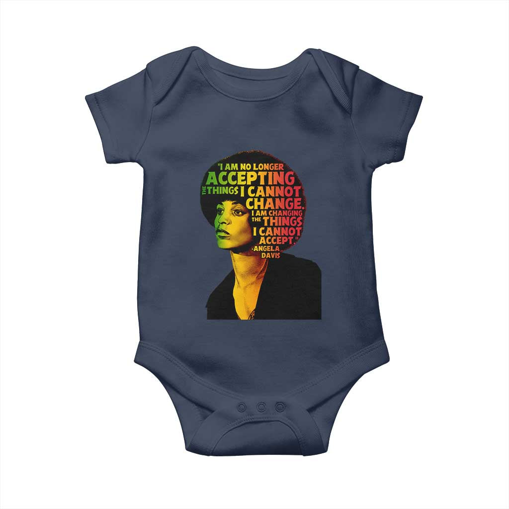 Angela Davis Inspirational Quote Baby Onesie Black History Month Afro Woman Activist TS10 Navy Print Your Wear