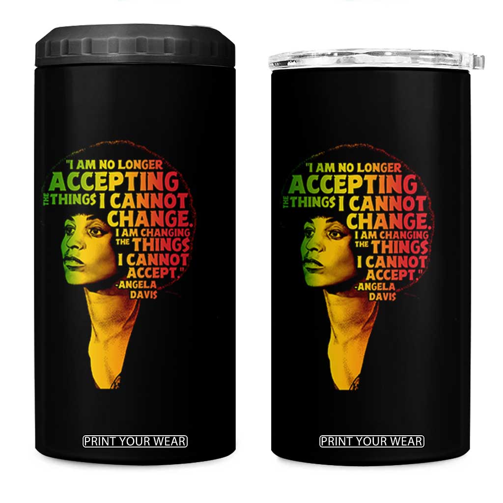 Angela Davis Inspirational Quote 4 in 1 Can Cooler Tumbler Black History Month Afro Woman Activist TS10 One Size: 16 oz Black Print Your Wear