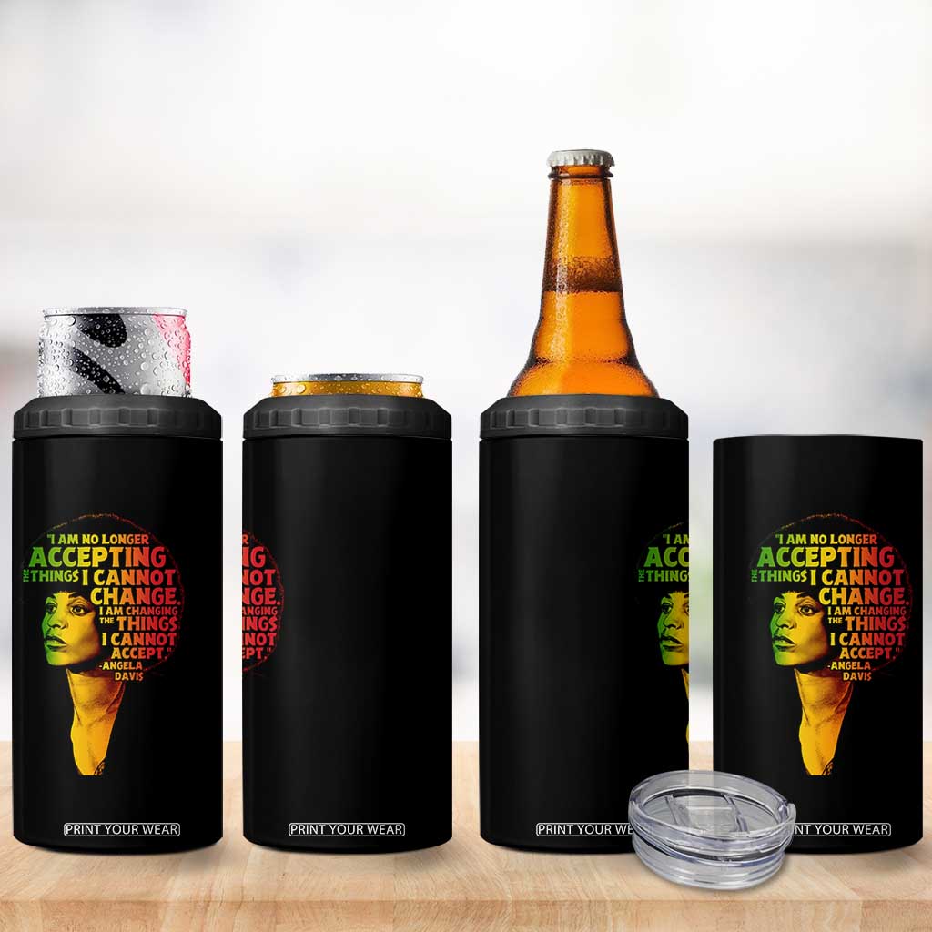 Angela Davis Inspirational Quote 4 in 1 Can Cooler Tumbler Black History Month Afro Woman Activist TS10 Print Your Wear