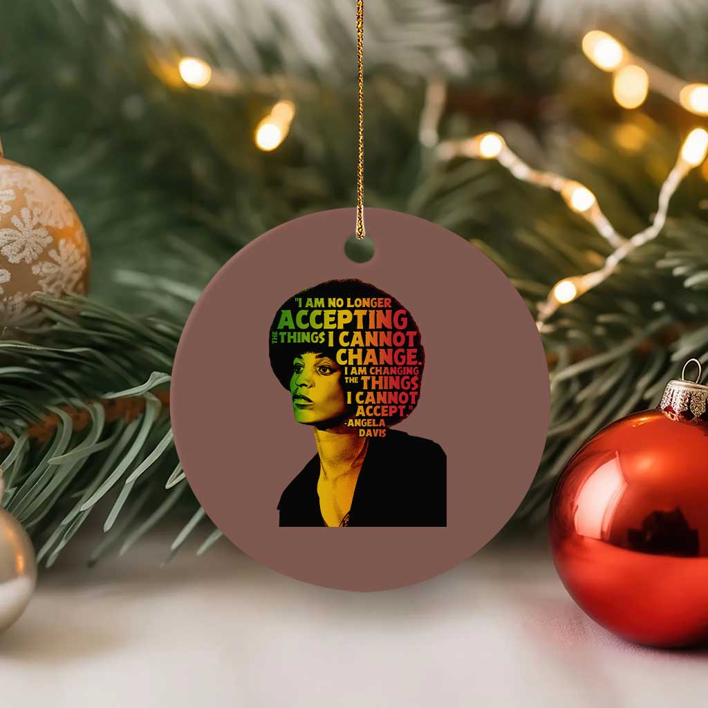Angela Davis Inspirational Quote Ceramic Ornament Black History Month Afro Woman Activist TS10 1pc Mocha Print Your Wear