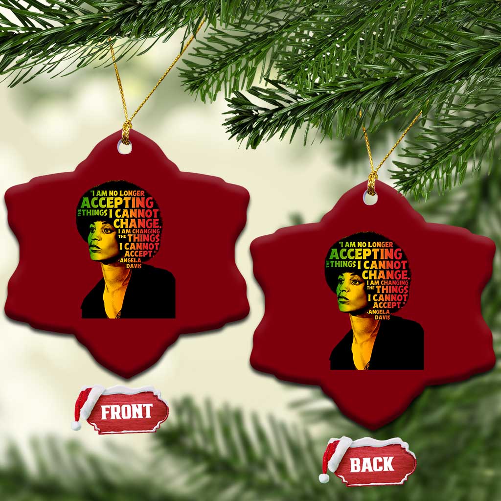 Angela Davis Inspirational Quote Ceramic Ornament Black History Month Afro Woman Activist TS10 Print Your Wear