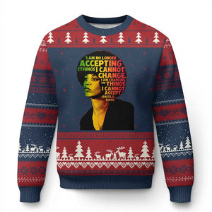 Angela Davis Inspirational Quote Ugly Christmas Sweater Black History Month Afro Woman Activist TS10 Navy Red Print Your Wear