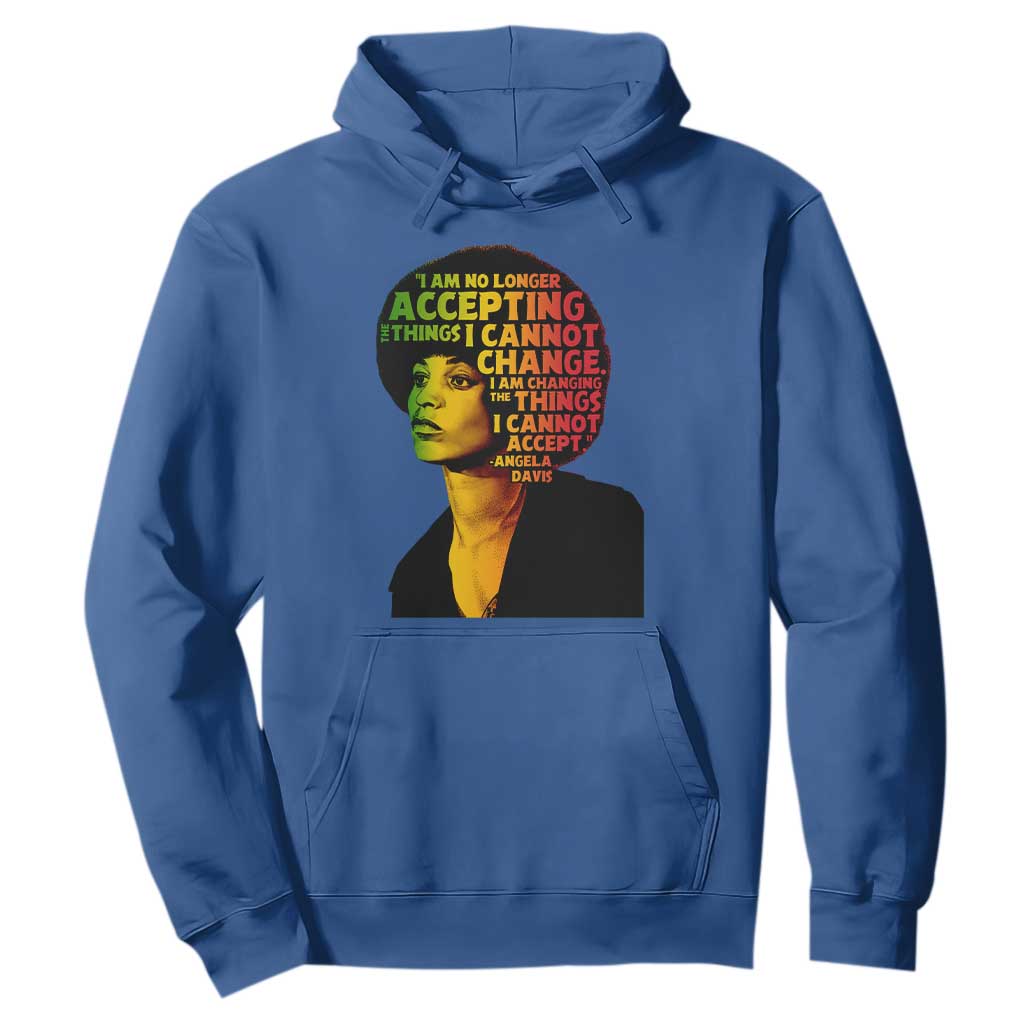 Angela Davis Inspirational Quote Hoodie Black History Month Afro Woman Activist TS10 Royal Blue Print Your Wear