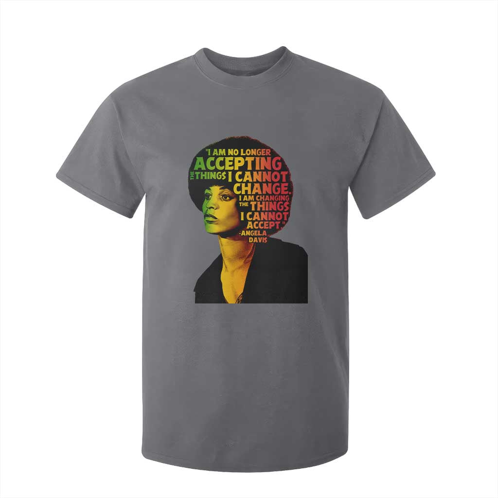 Angela Davis Inspirational Quote T Shirt For Kid Black History Month Afro Woman Activist TS10 Charcoal Print Your Wear