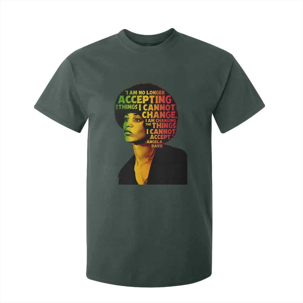 Angela Davis Inspirational Quote T Shirt For Kid Black History Month Afro Woman Activist TS10 Dark Forest Green Print Your Wear