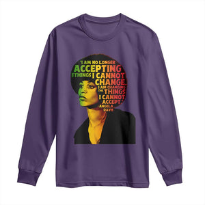Angela Davis Inspirational Quote Long Sleeve Shirt Black History Month Afro Woman Activist TS10 Purple Print Your Wear