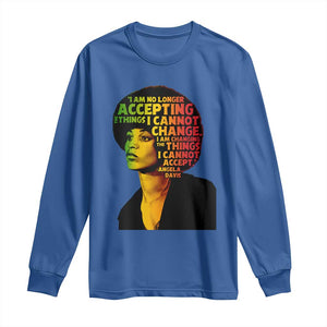 Angela Davis Inspirational Quote Long Sleeve Shirt Black History Month Afro Woman Activist TS10 Royal Blue Print Your Wear
