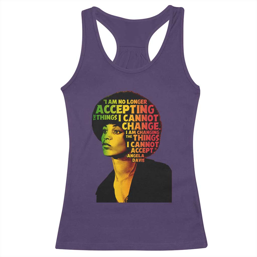 Angela Davis Inspirational Quote Racerback Tank Top Black History Month Afro Woman Activist TS10 Purple Print Your Wear
