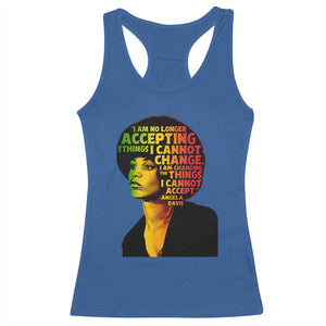Angela Davis Inspirational Quote Racerback Tank Top Black History Month Afro Woman Activist TS10 Royal Blue Print Your Wear