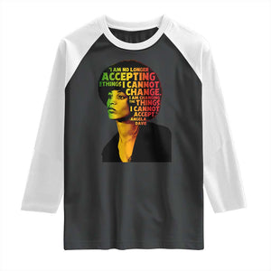 Angela Davis Inspirational Quote Raglan Shirt Black History Month Afro Woman Activist TS10 Black White Print Your Wear