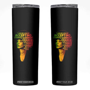 Angela Davis Inspirational Quote Skinny Tumbler Black History Month Afro Woman Activist TS10 Black Print Your Wear